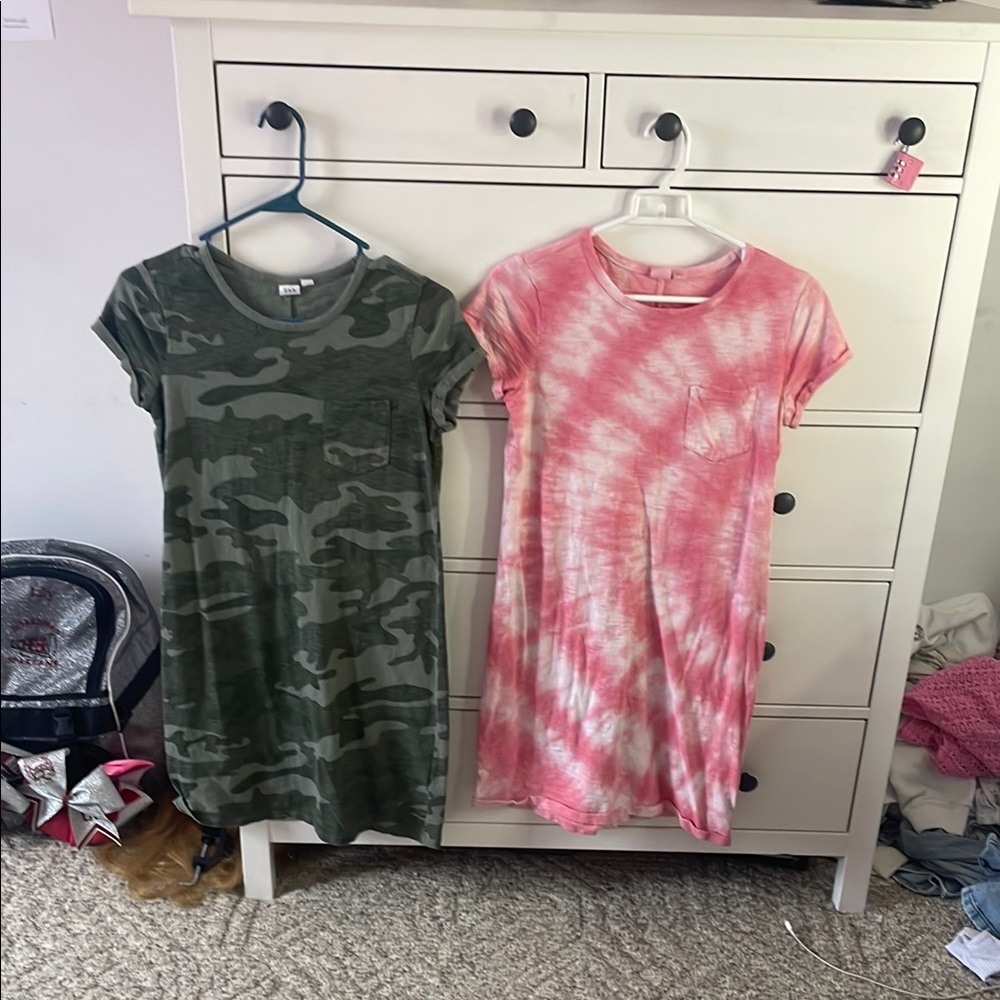 Pink and camo dress set
